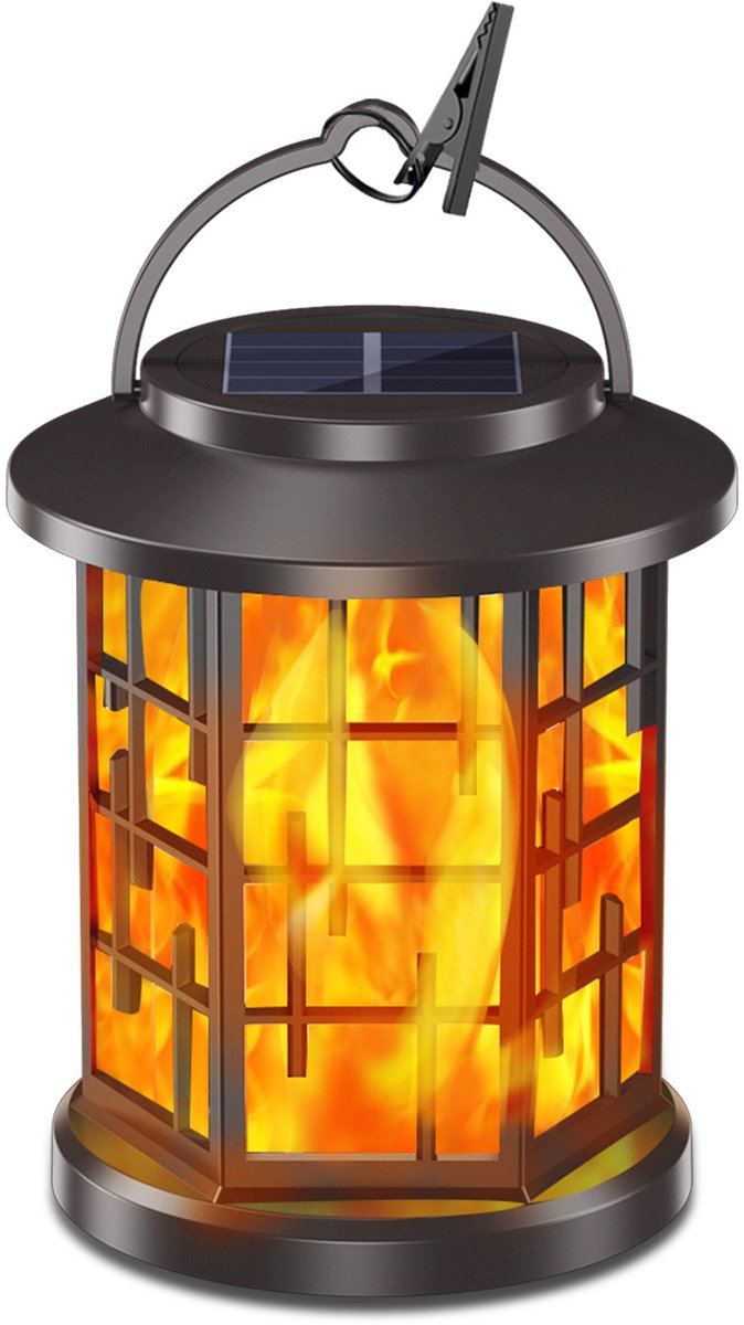 Op zonne-energie werkende vlamlamp, voor buiten, tuin, terras, landschap, hanglamp, 20 LED