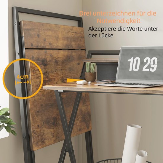 Compact L-vormig Gaming Bureau met Opbergplanken - 120 cm Zwart — afbeelding 5