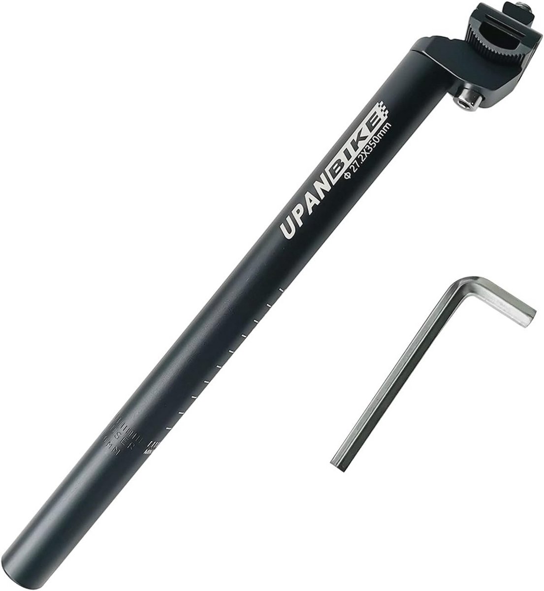 Aluminium Zadelpen 350 mm met Micro-Instelklem - 27,2 mm
