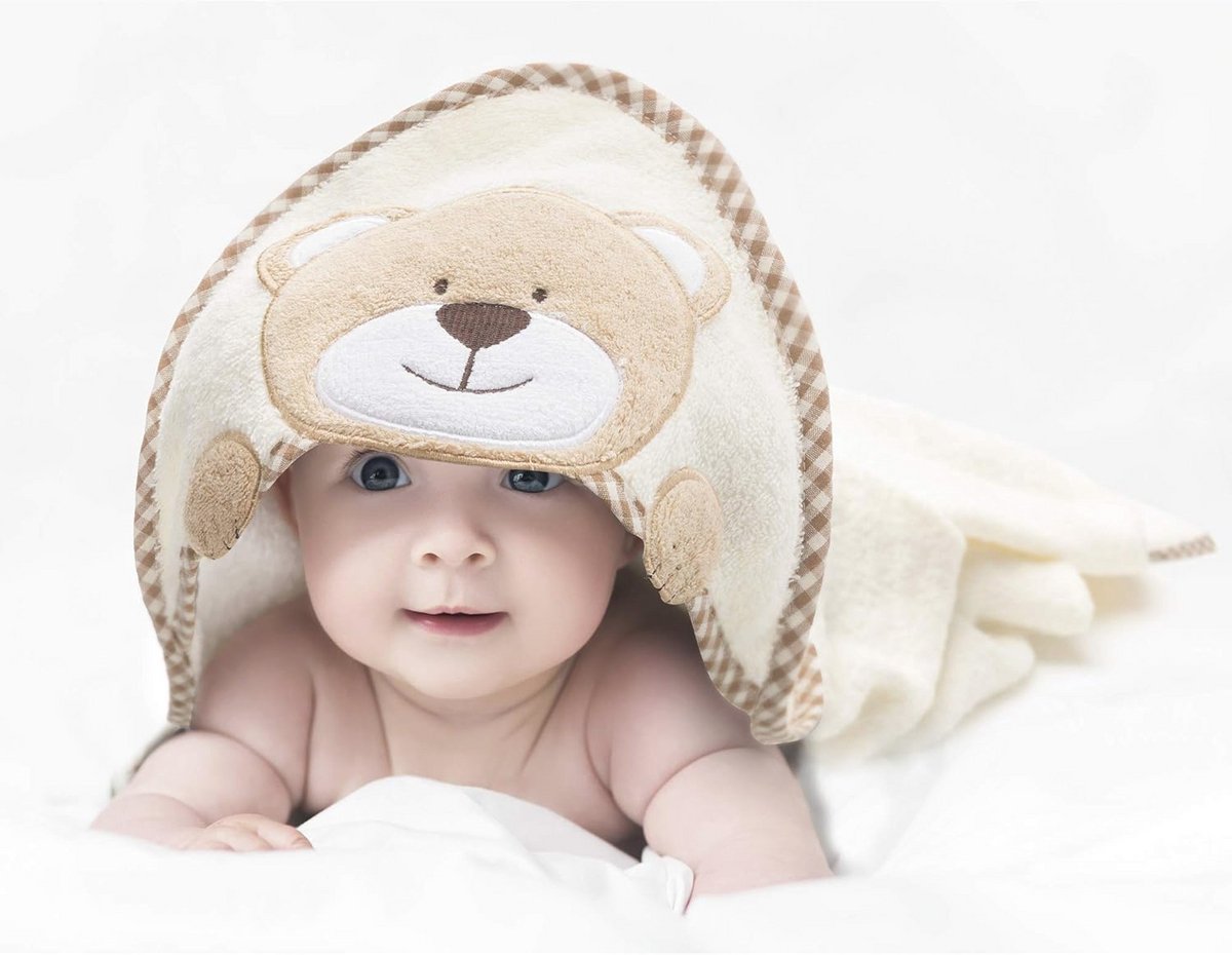 Baby handdoek met kap van 100% katoen - Sneldrogend en veilig - Geschikt voor kinderen tot 4 jaar