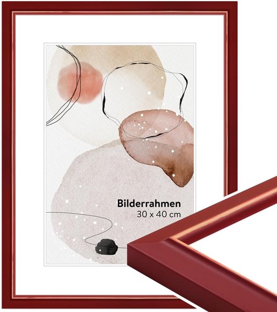 EUROLine Houten fotolijst 70 x 35 cm wengé bruin met antireflecterend acrylglas voor foto | poster | puzzellijst