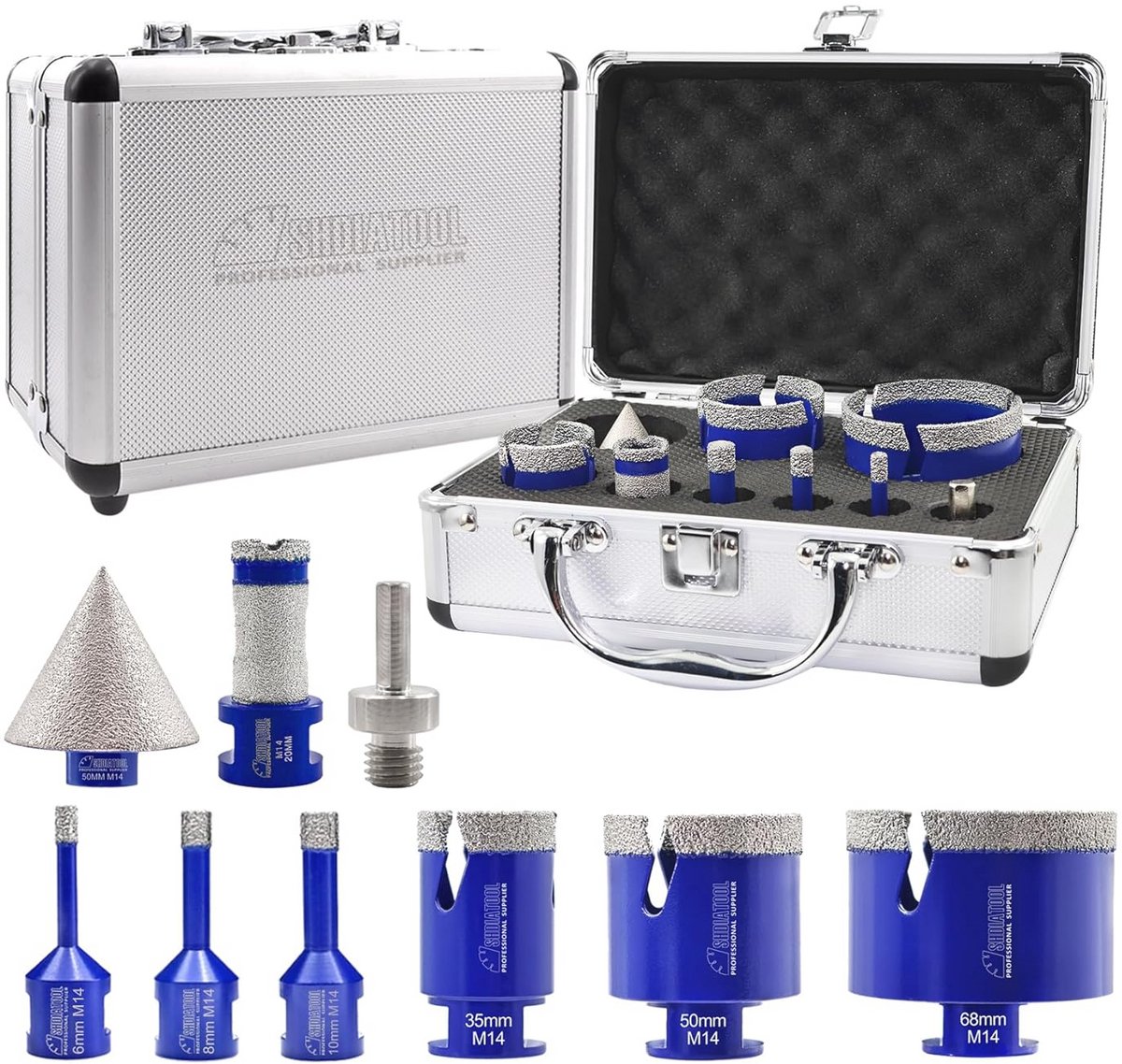 Diamantboorkronen Set - 9 Delig voor Tegels en Boormachines