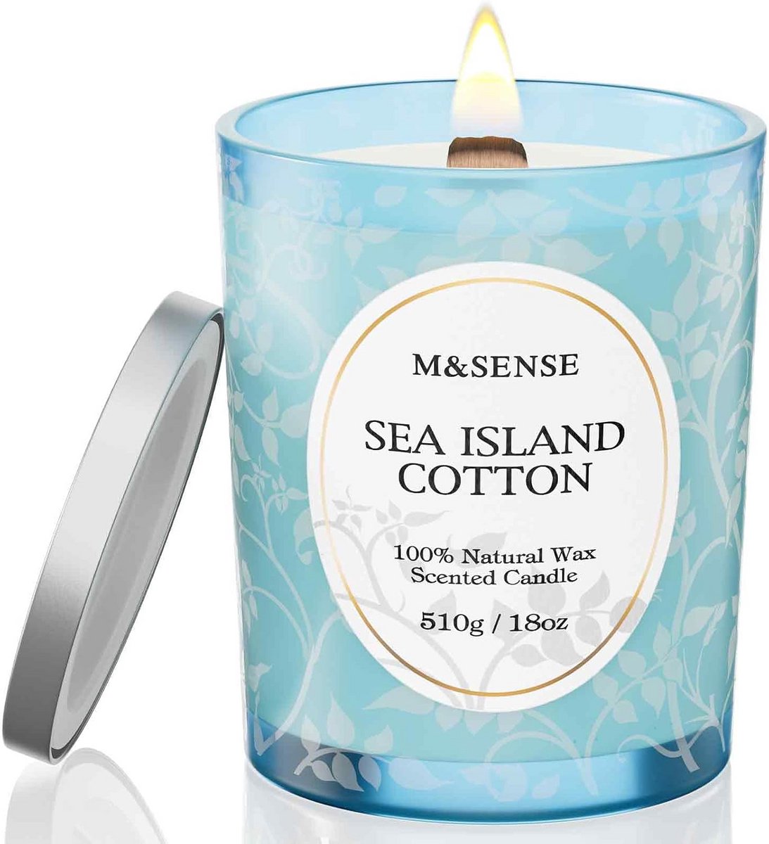 Luxe Geurkaars met Houten Lont, 100 Uur Brandtijd, Natuurlijke Sojawas, Aromatherapie en Huisdecoratie