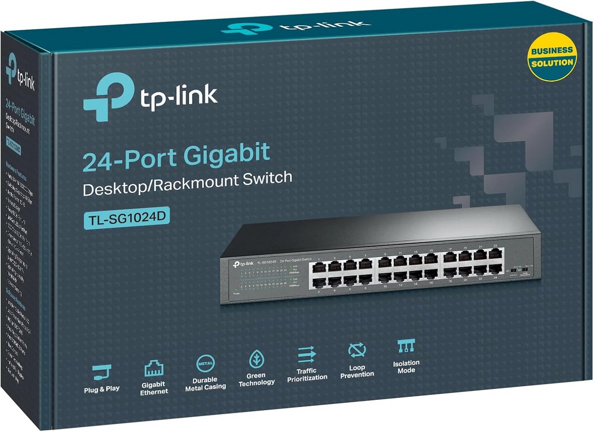 24-Poorts Gigabit Netwerk Switch - Ongemanaged - 1000Mbps