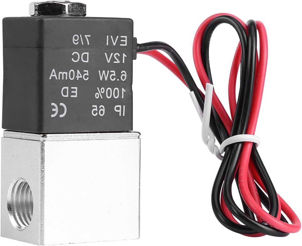 Allecta - Elektrisch pneumatisch magneetventiel 12V DC 1/4 inch met 2-weg werking.