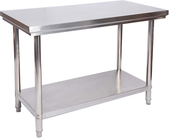 UNNINOX Werktafel | RVS | Schuifdeuren Laden (Rechts) | Diepte 700