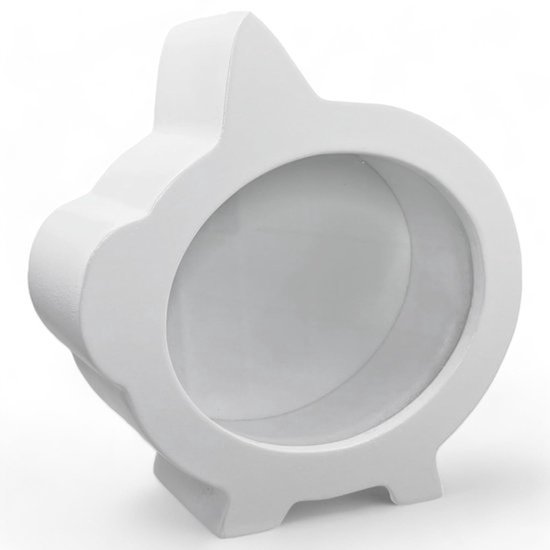 Spaarpot fotolijst 2 in 1 | wit MDF 19x14,5x5,5cm | frame met muntengleuf voor het openklappen voor geldgeschenken