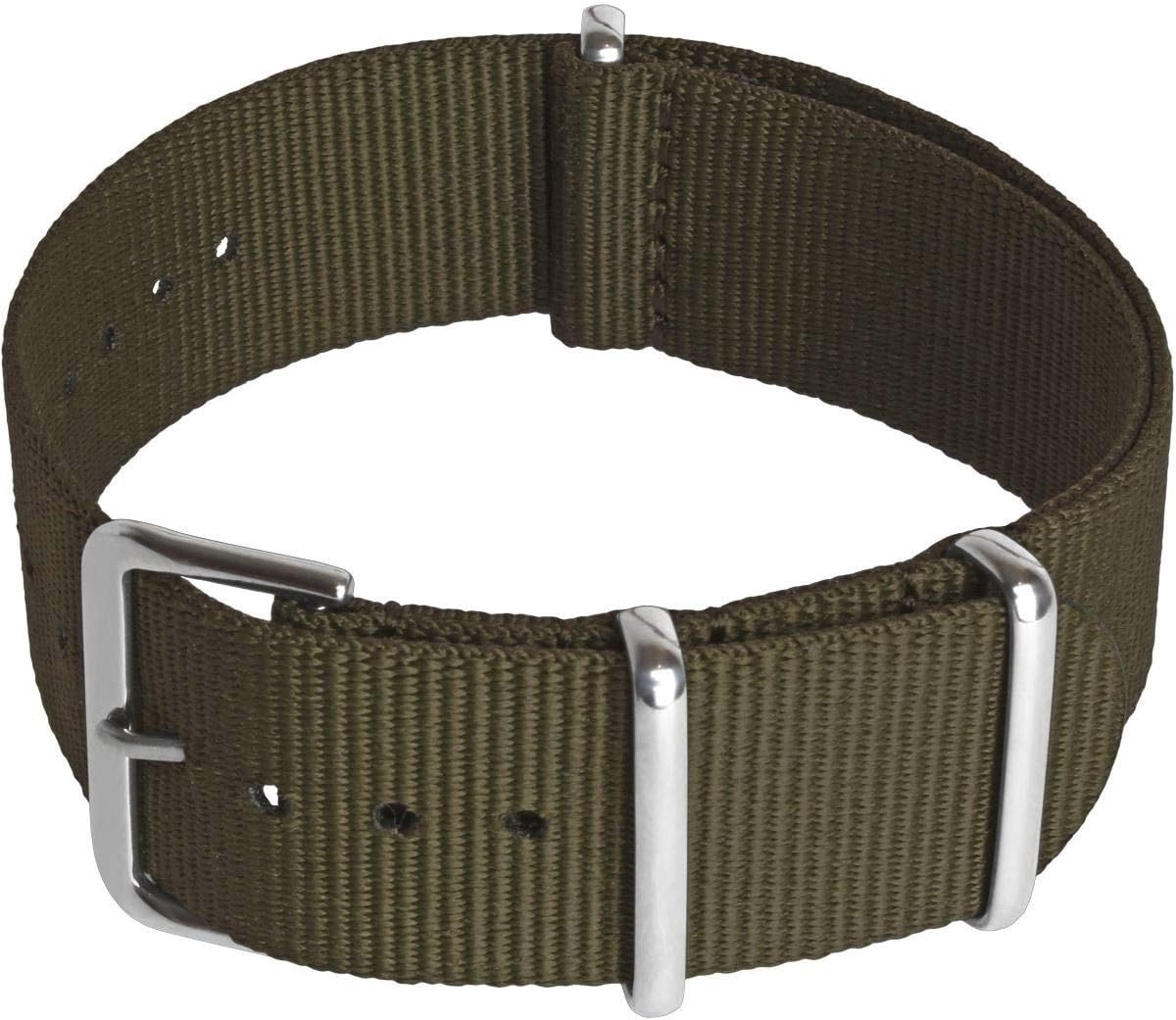 Nylon Horlogeband 24|22|20|18mm met RVS Sluiting voor Spring Clip Horloges