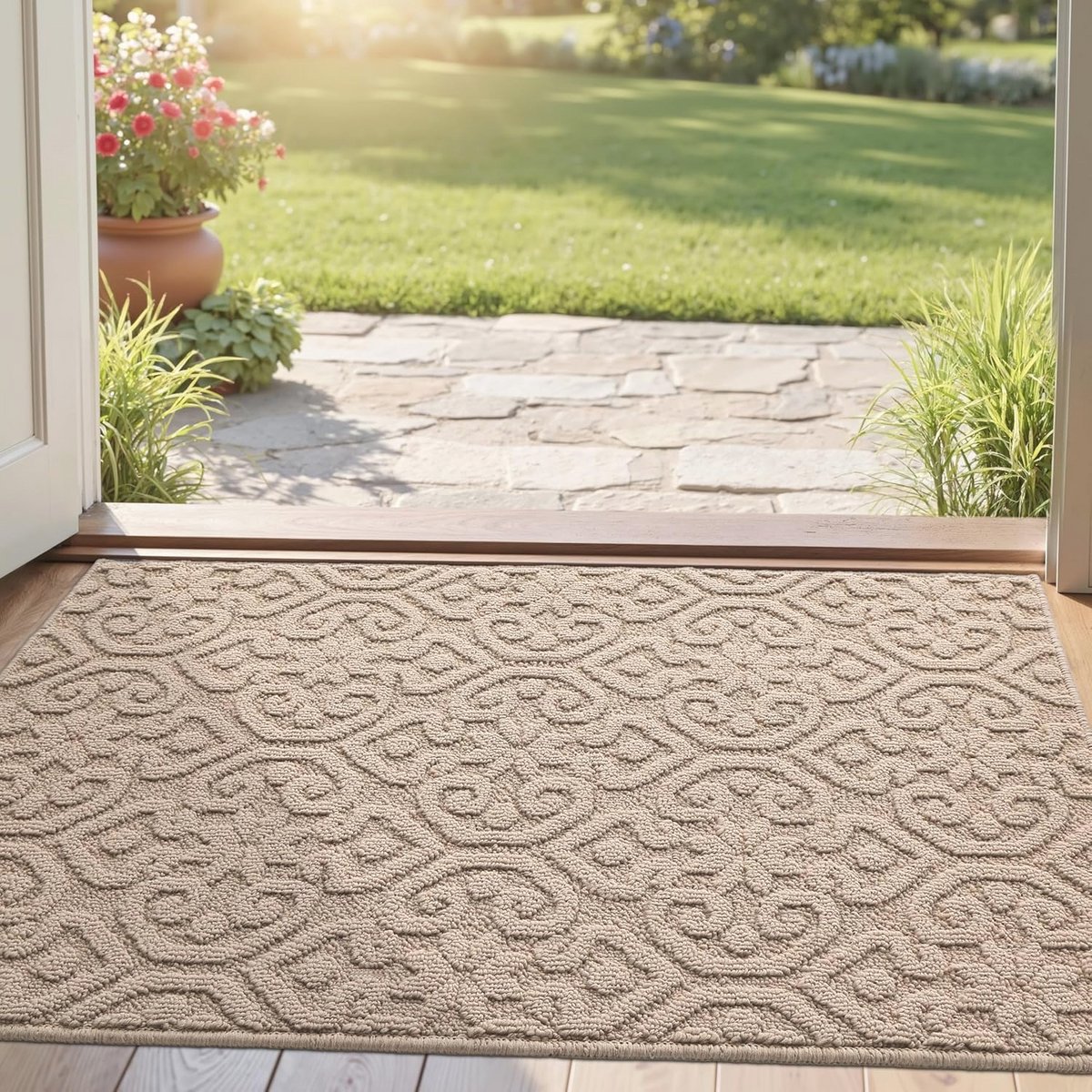 Vuilvangmat 61 x 92 cm - Absorberende Antislip Deurmat voor Binnen - Laag Profiel Welkomst
