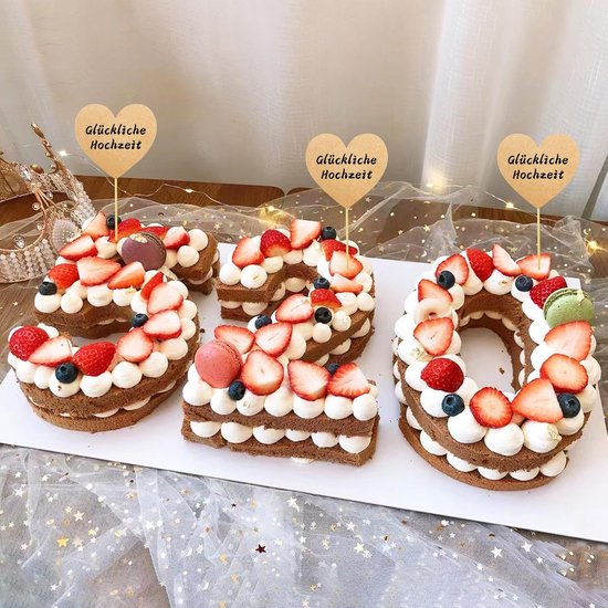 9 Stuks Cijfer Taartsjablonen Voor Het Bakken - Cijfervormen Voor Taarten Diy Taartdecoratie Voor Verjaardag En Bruiloft