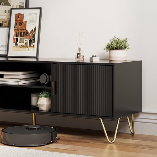 Zwevend TV Meubel Mat Zwart Fineer 240cm HO19 | Zen Lifestyle Wijchen