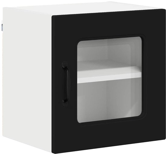 vidaXL Keukenkast aan de muur Zwart 60 x 31 x 40 cm Bewerkt hout