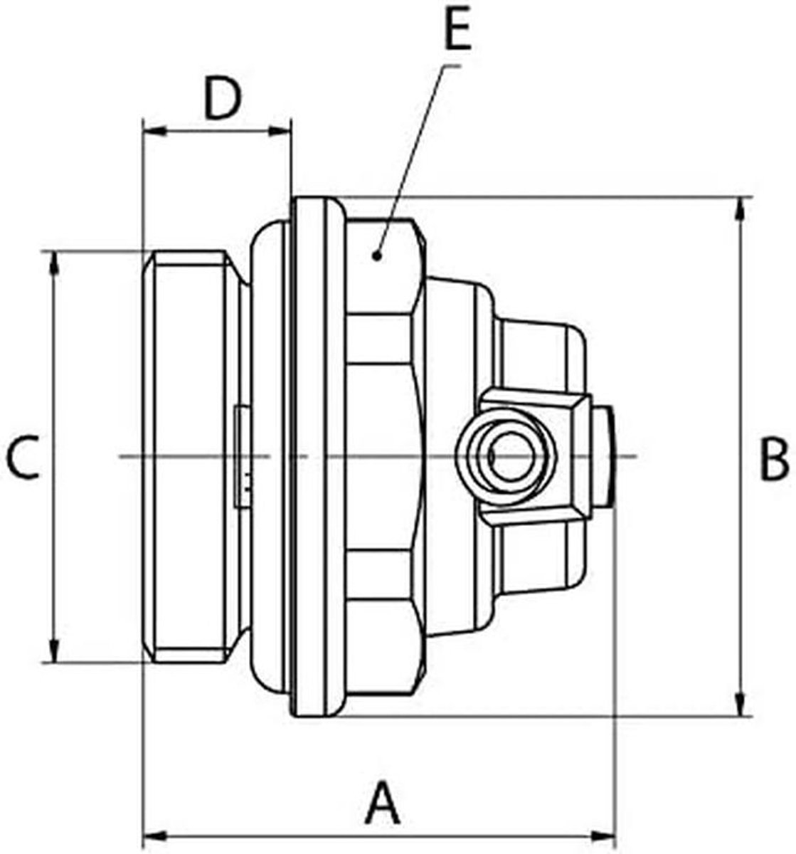 1/2 inch platte radiator afsluiter voor CV installaties