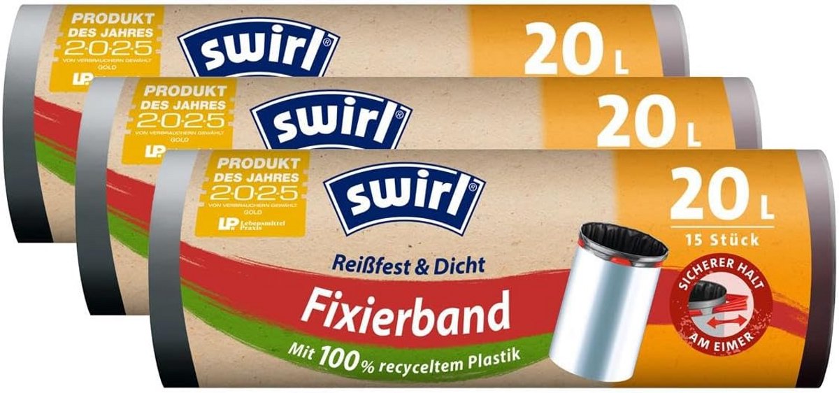 Afvalzakken met Bevestigingsranden 3 x 20 L - Scheurbestendig en Waterdicht