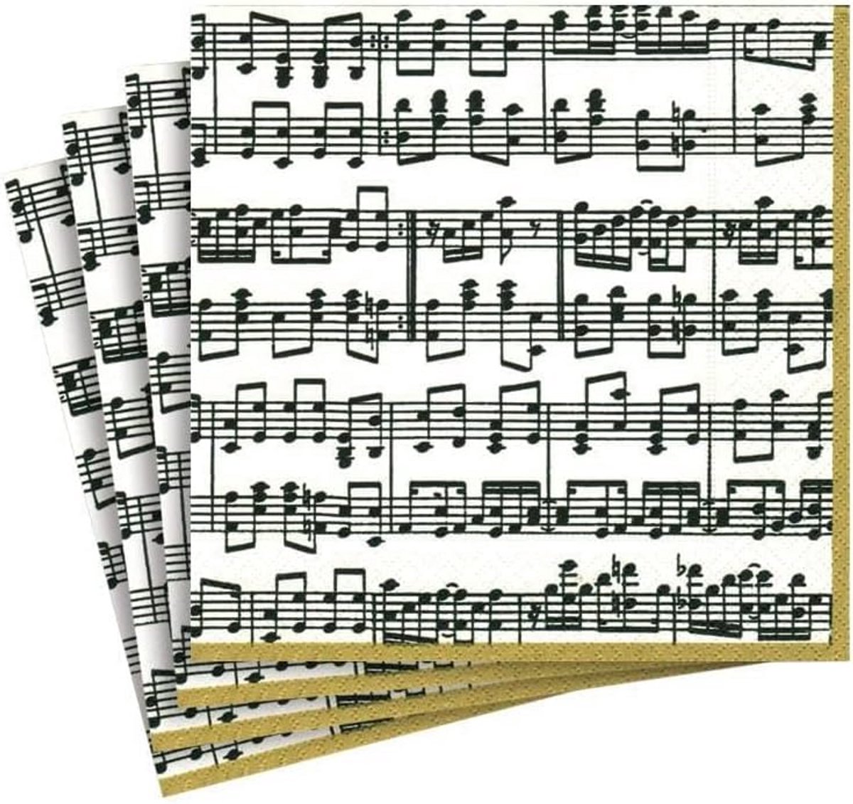Luxe Papieren Servetten 3-laags Bloem Muziek Design 20 Stuks 24x24 cm