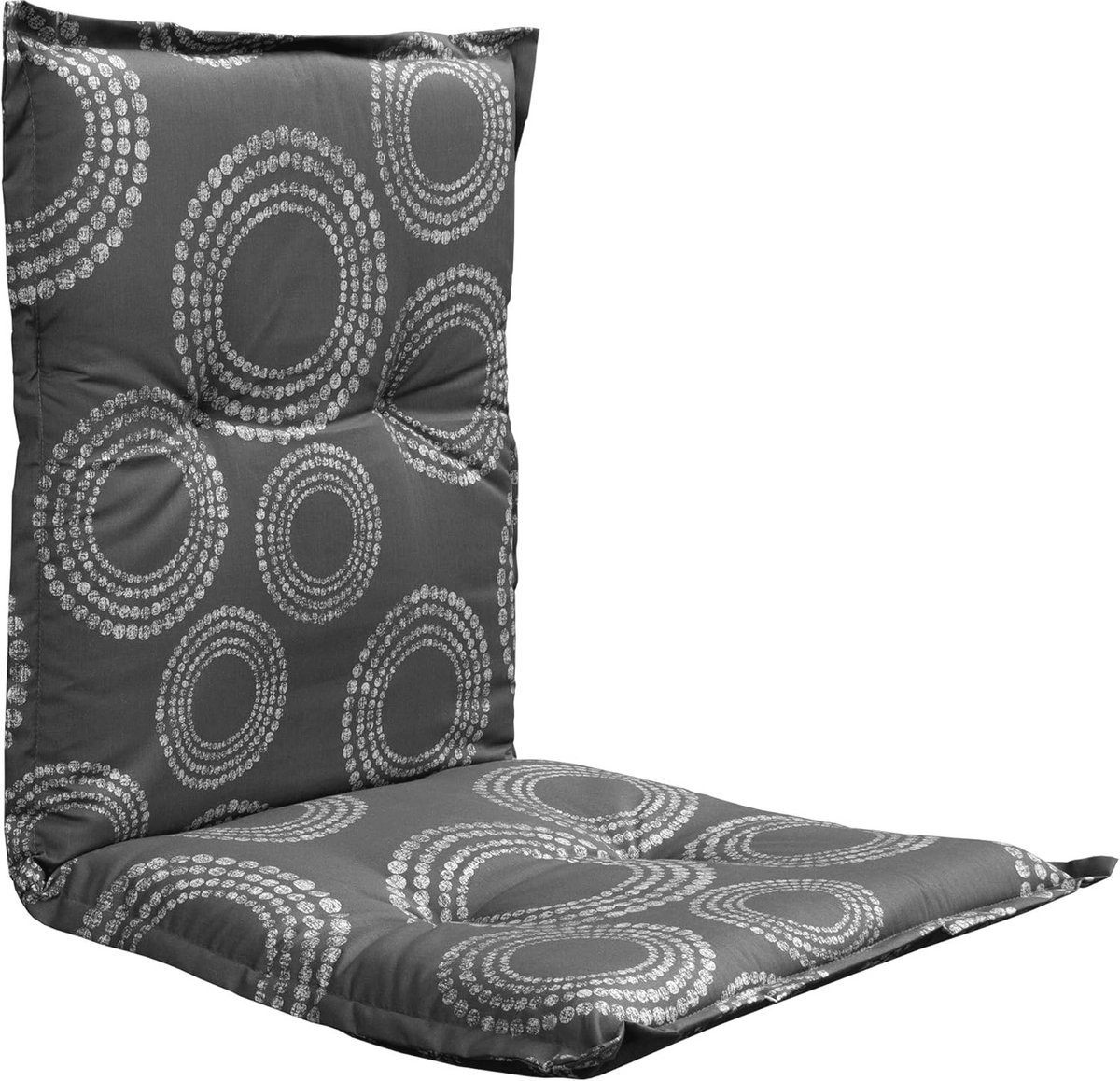 Universeel Zitkussen voor Lage Rugleuning - 100 x 50 cm - Grafisch Patroon in Grijs - Tuin