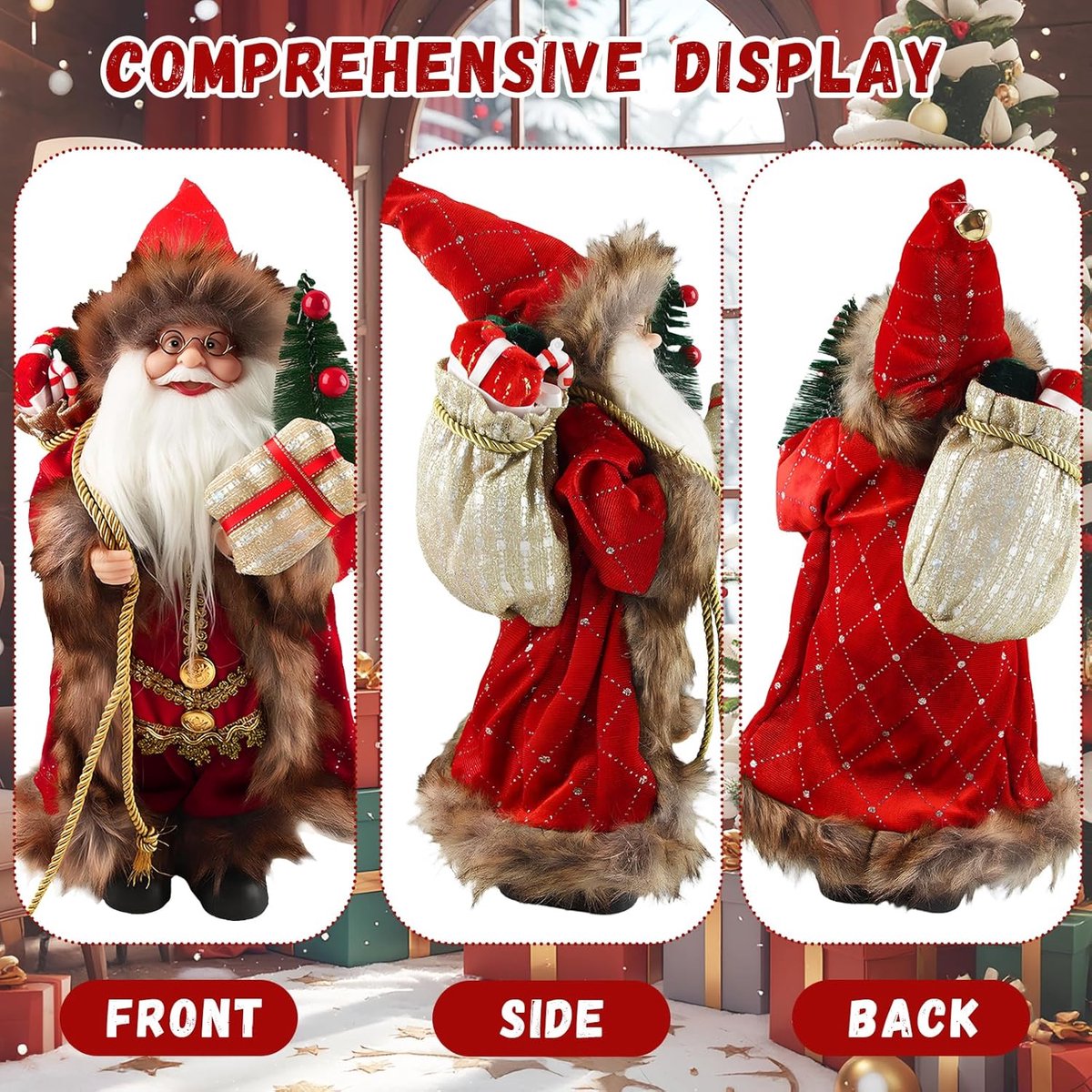 Staande Kerstmanfiguur - Kerstdecoratie - Kerstfiguren voor Binnen – foto 4