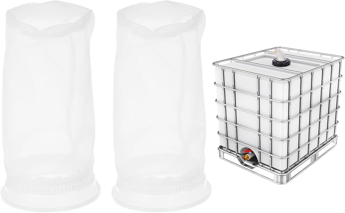 Allecta - Wasbaar nylon IBC-dekselfilter 190 mm fijn, regenvat filter bladeren takken 2 stuks