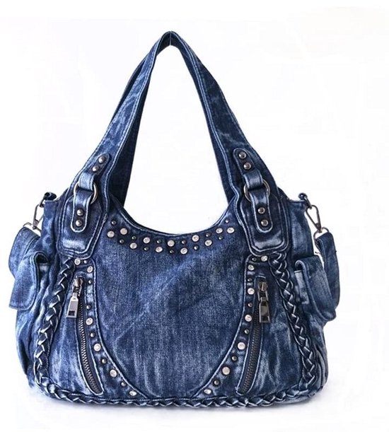 Casual dames draagtassen Designer Crystal Diamond Dames Messenger Bags Beroemd merk Luxe handtassen Damestassen Denim tas kopen vanaf een prijs van 36