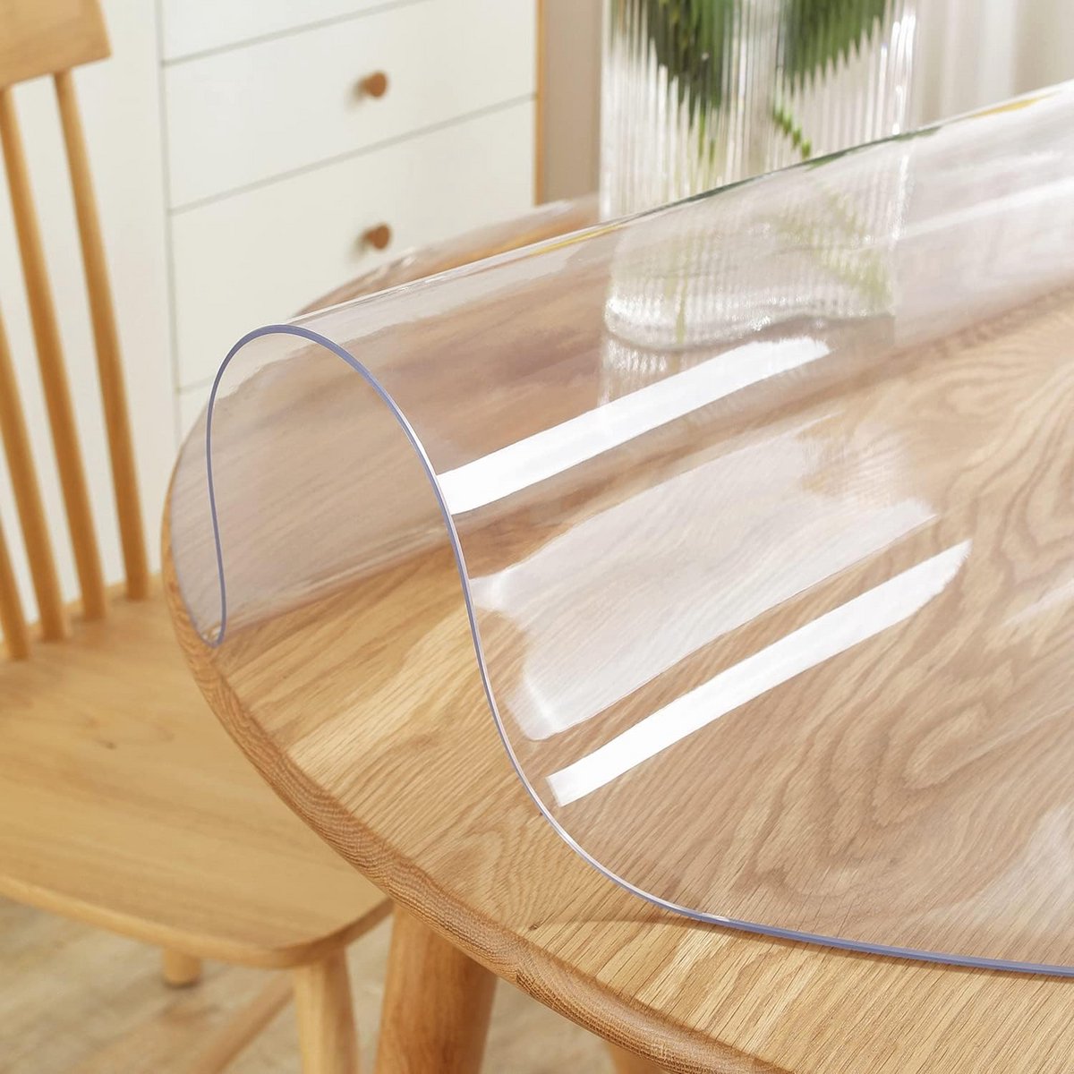 Ronde Tafelbeschermer Transparant PVC 160 cm - 5mm Dik, Waterdicht en Afwasbaar