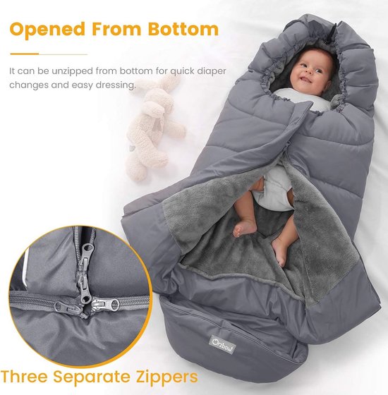 Warme Wintervoetenzak voor Kinderwagens - Waterdicht, Dikke Thermofleece Baby Voetenzak — afbeelding 3