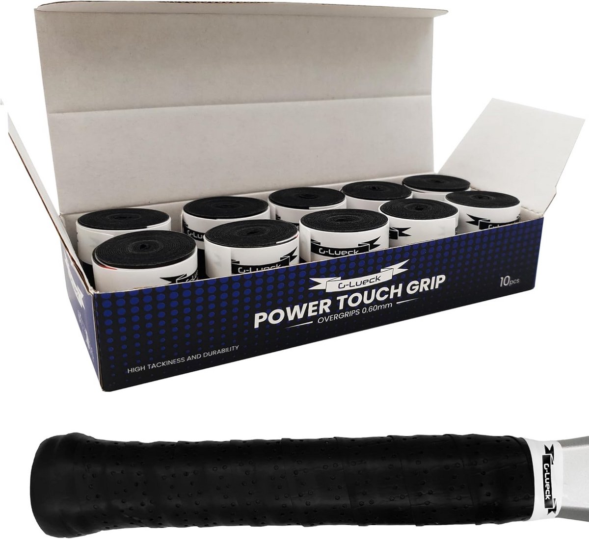 Overgrip voor Tennis Padel Squash Badminton 0.6 mm - Set van 10 Geperforeerd