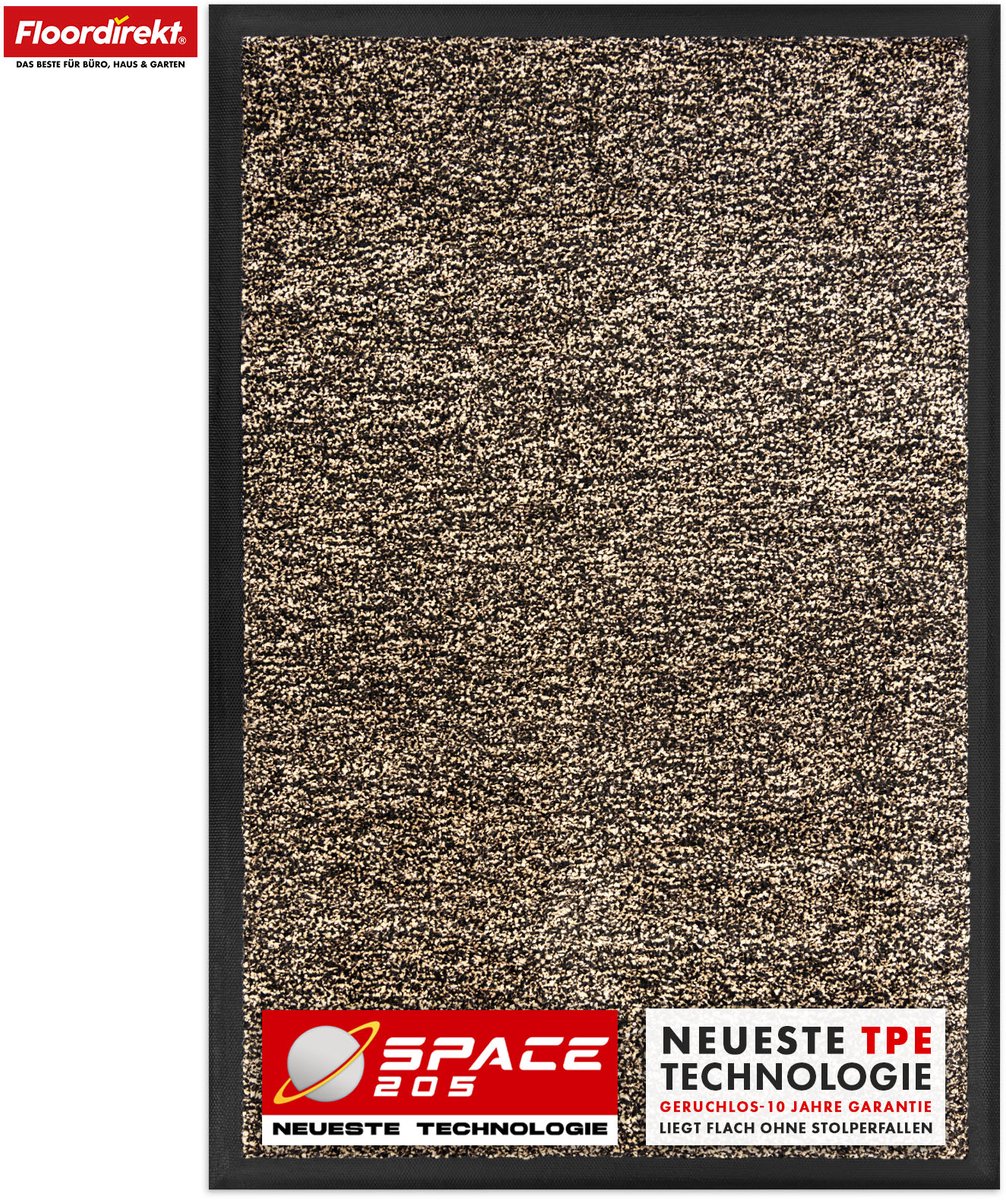 Floordirekt Vuilvangmat Space 205 - Oker 90 x 150 cm - Antislipmat met Innovatieve TPE-Tec
