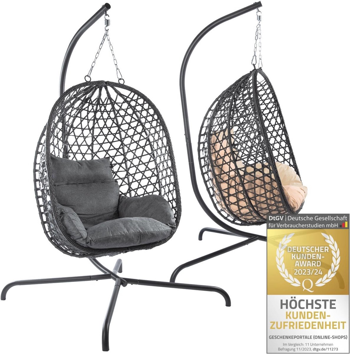 Elegante Hangstoel voor Binnen en Buiten - Comfortabele Relaxstoel tot 120 kg
