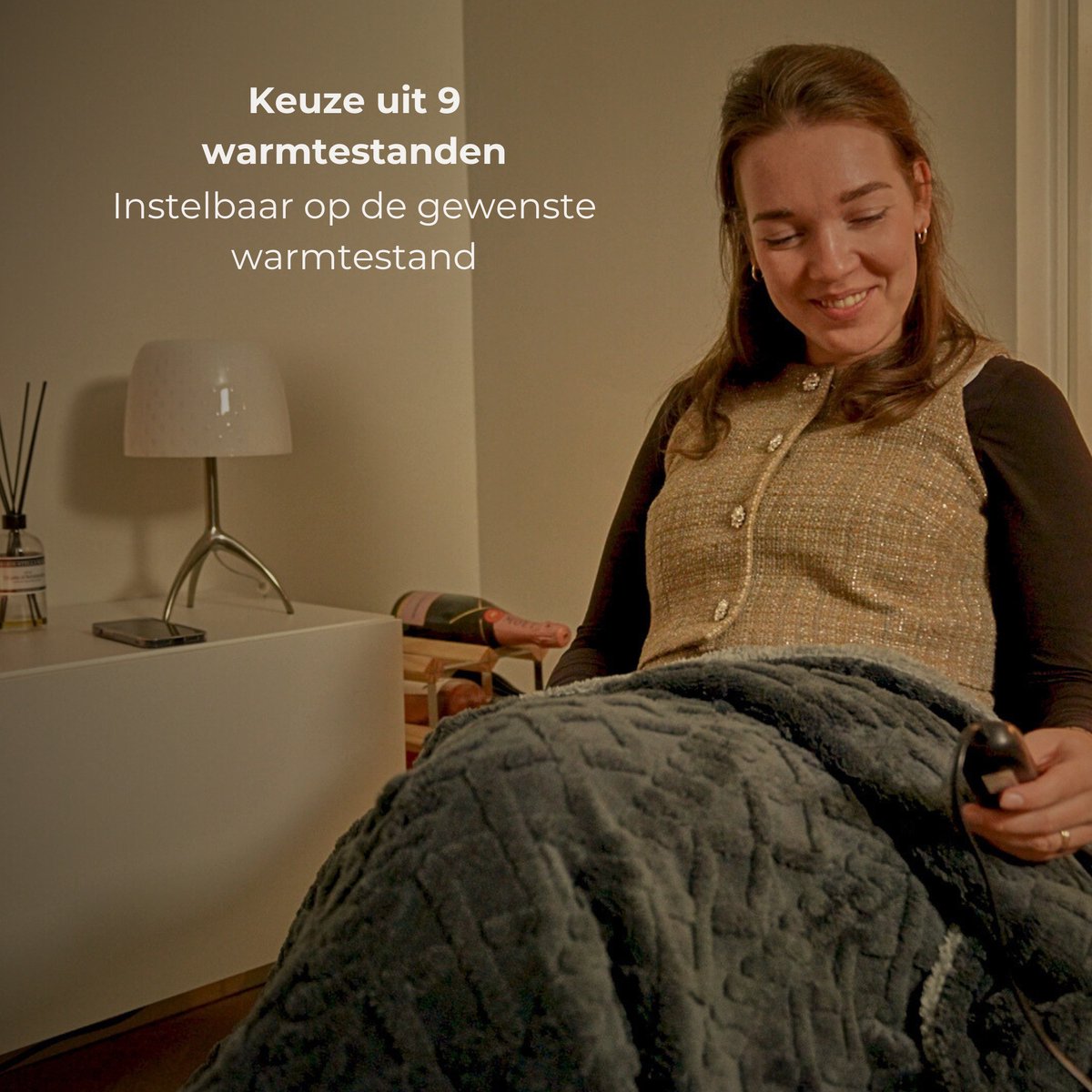 Luvego Elektrische Deken XL - Bovendeken & Warmtedeken - 180x130CM - 1 of 2 persoons - TÜV GS - Omslagdeken & Knuffeldeken - 9 Warmtestanden met Timer - 160W - Wasbaar - Verwarmingsdeken Fleece Plaid - Grijs – foto 5