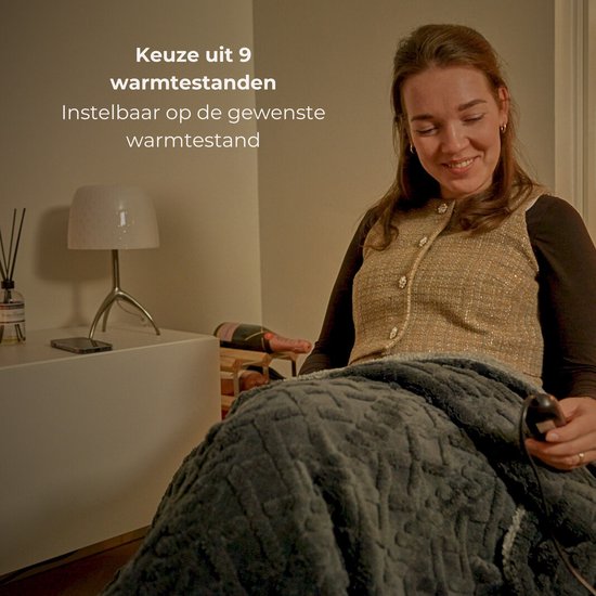 Luvego Elektrische Deken XL - Bovendeken & Warmtedeken - 180x130CM - 1 of 2 persoons - TÜV GS - Omslagdeken & Knuffeldeken - 9 Warmtestanden met Timer - 160W - Wasbaar - Verwarmingsdeken Fleece Plaid - Grijs