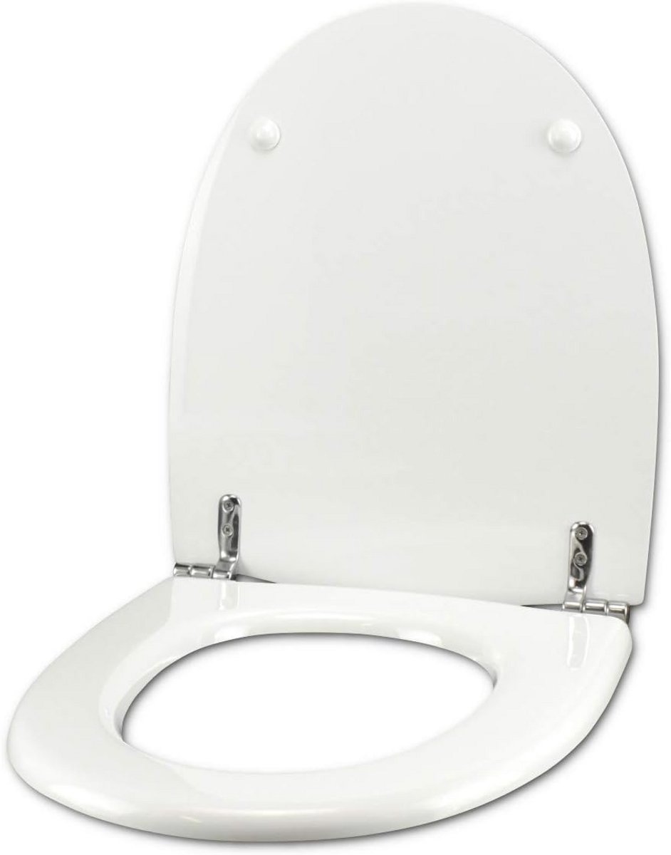 Wc-bril met soft-close en verchroomde scharnieren