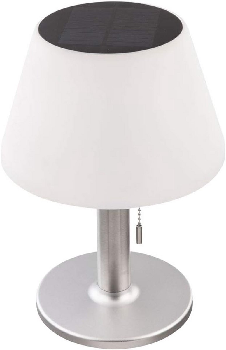 Oplaadbare Solar Buitenlamp RVS en Kunststof IP44 Warm Wit Licht