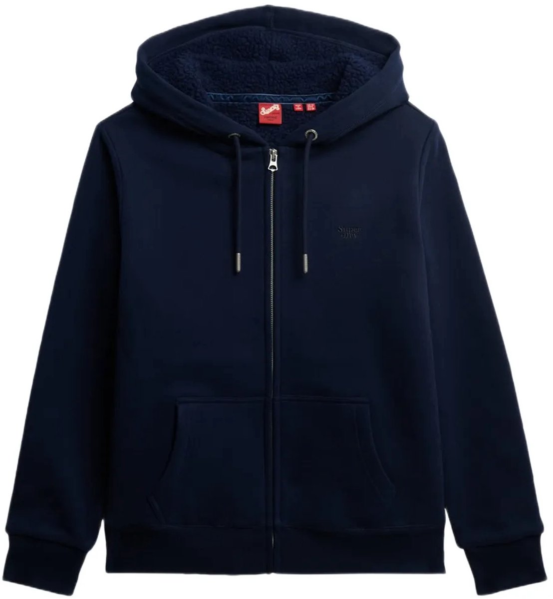 Superdry Essential Borg Gevoerde Zip Hoodie Dames Hoodies Marineblauw
