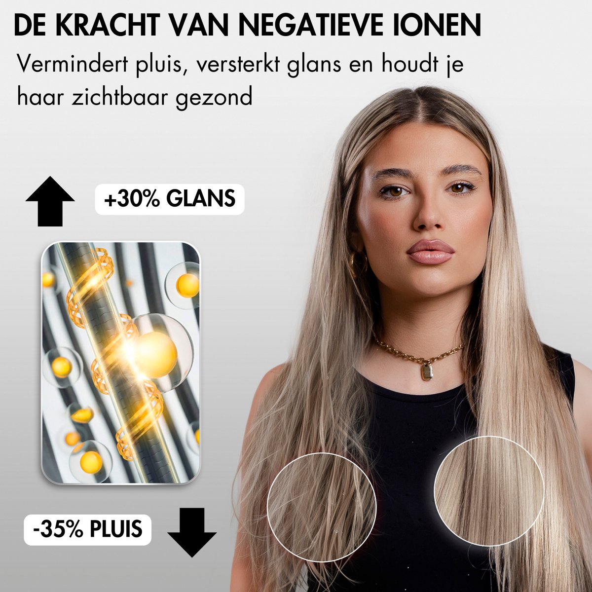 Sansbeauté® Föhn met Diffuser - Krullen - 110.000RPM - Ionische Haardroger met Borstel - 3 Standen - 3 Opzetstukken - Reisföhn - Sèche Cheveux - Krul Feun Set - Haarföhn met Defuser - Hair Blow Dryer - Kappersfohn - 2000W thumbnail 4