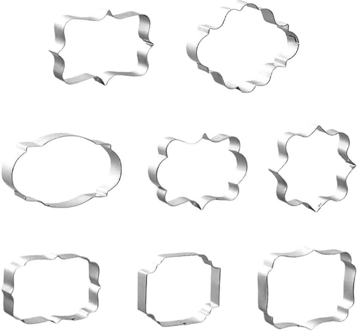 Stunq® Set van 8 RVS Koekjesvormen – Diverse Vormen voor Fondant Decoratie