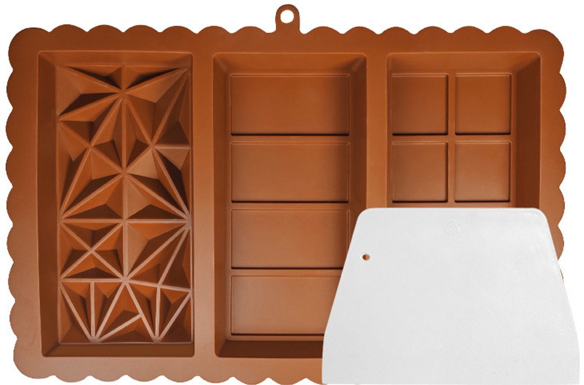 3-in-1 siliconen chocoladevorm met siliconen spatel