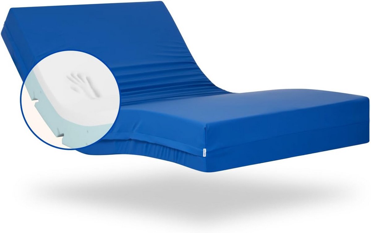 Visco-elastisch Zorgmatras 90x190 voor Verstelbaar Ziekenhuisbed | Waterdichte & Afneembar