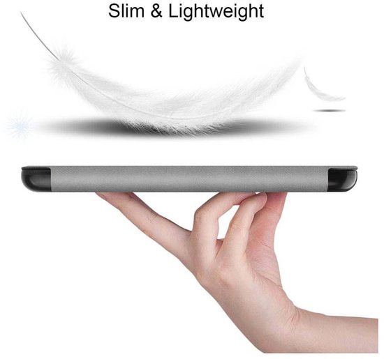 Lichtgewicht Hoesje - Geschikt voor Kobo Clara BW / Clara 2E - Slimfit Sleepcover - Book Case - Hoes Cover - Grijs - ereader hoesje - cover van Merkloos — afbeelding 4