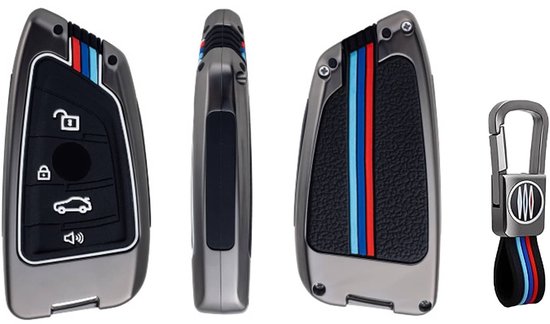 Étui à clés de voiture BMW en métal - Étui à clés durable - Étui à clés de voiture - Convient pour BMW - Grijs - B4A - Accessoires de vêtements pour bébé de voiture Gadgets