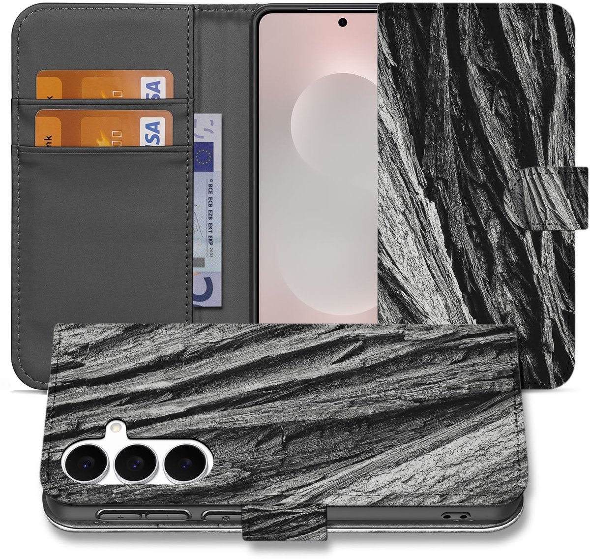 Book Style Case Samsung Galaxy S25 FE Boomschors Grijs