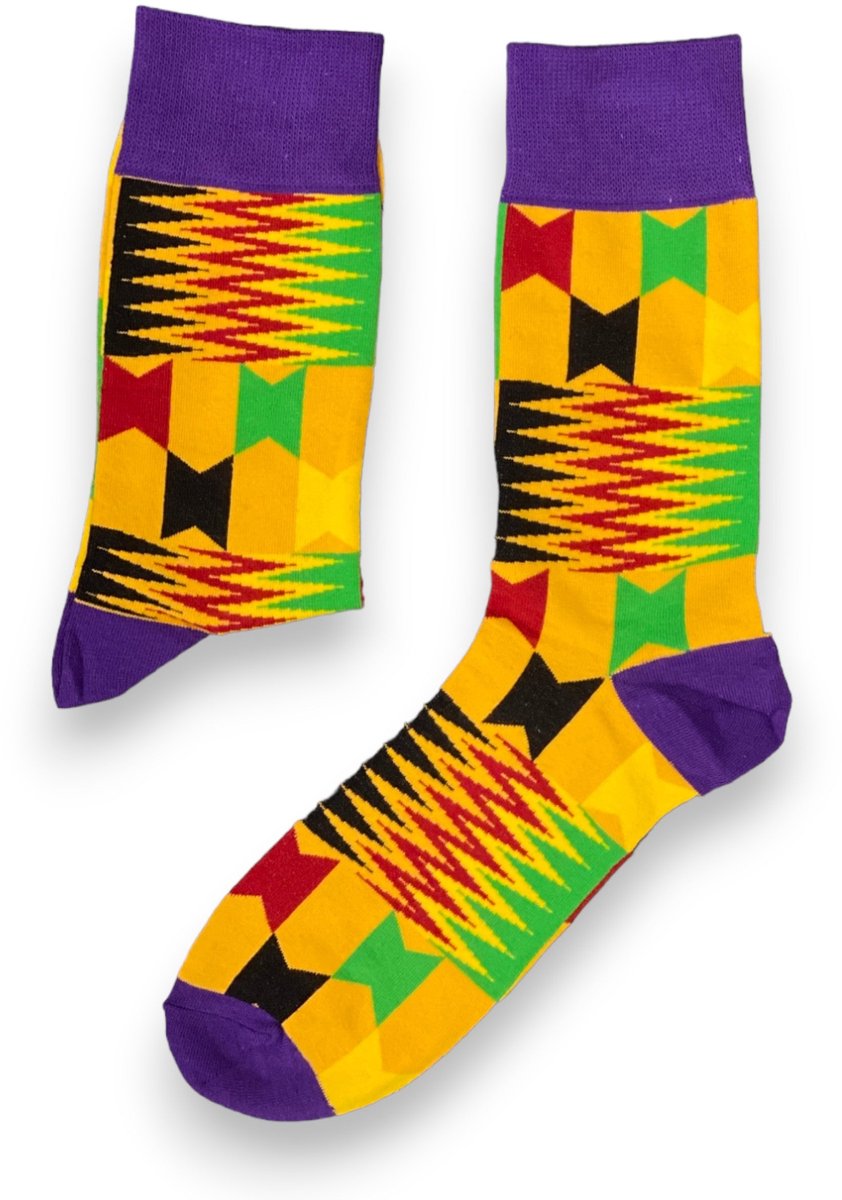 Afrikaanse sokken / Afro sokken / Kente sokken - Paars - Afrika print kousen / Happy Colorful Socks / Vrolijke sokken Maat 41-46