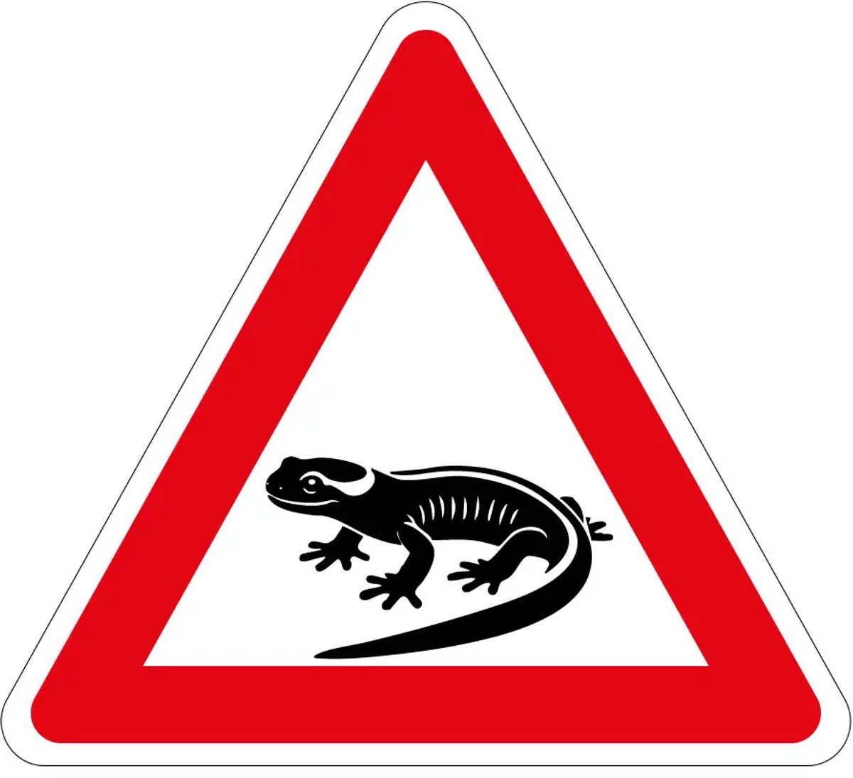 Pas op overstekende salamanders sticker | 20 cm