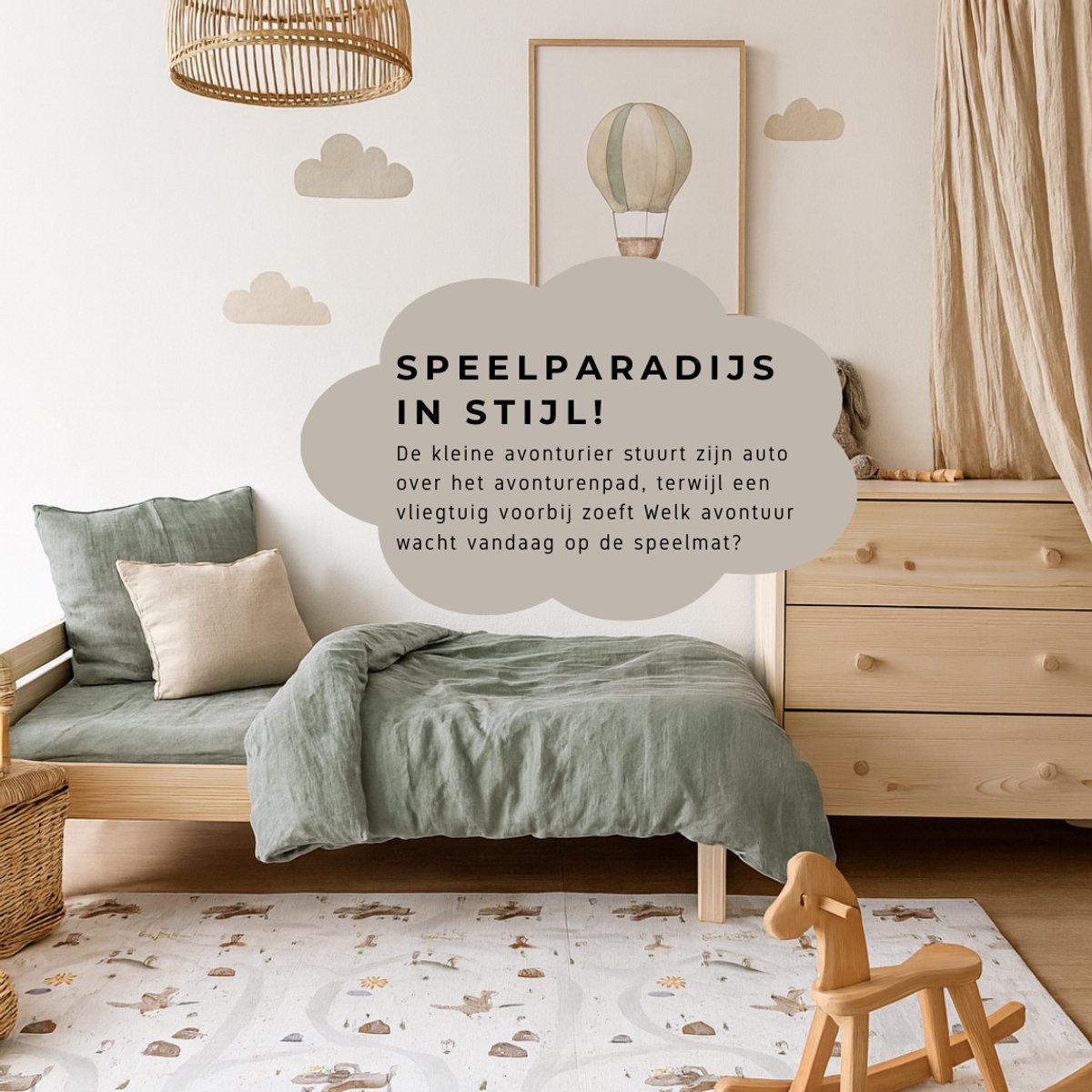 NilaFee® - Speelmat Baby - Speelkleed - Anti slip - Opvouwbaar - Opbergtas - 147 x 190 - XPE - CE getest - Waterafstotend - Auto - Vliegtuig - Terrazo Brown — afbeelding 7