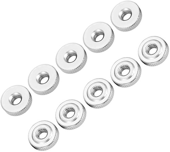 10 stuks Koolstofstaal Gekartelde Moeren voor M4 M5 M6 M8 M10