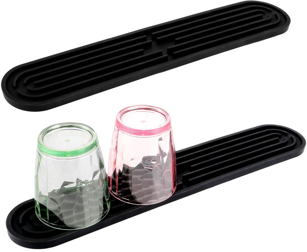 Unyqoos® Slanke siliconen afdruipmat voor keuken en bar met antislip ontwerp