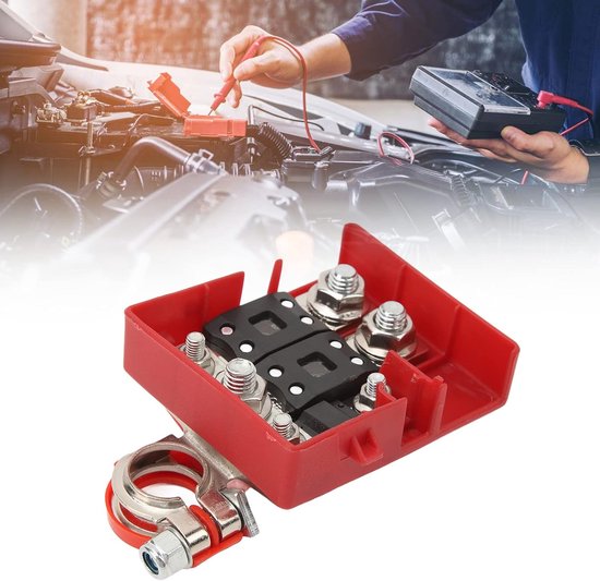 Batterijterminal 32V 400A - Kortsluitbeveiliging - Snelle Verbinding voor Caravans - Blade Batterijverdelingsblok met Deksel — afbeelding 5