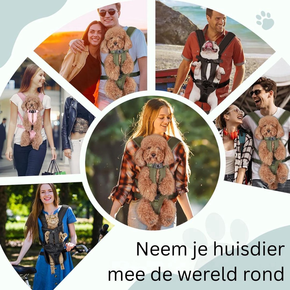 Thuys – Hondenrugzak – Hondentas – Hondendraagzak – Legergroen
