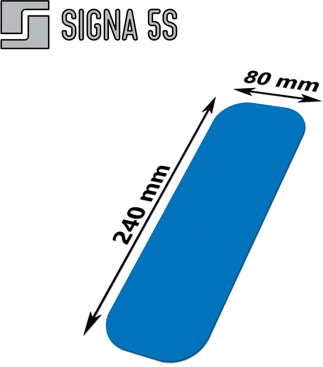 SIGNA 5S Vloermarkering Vorm I 80 - Blauw (80x240mm)