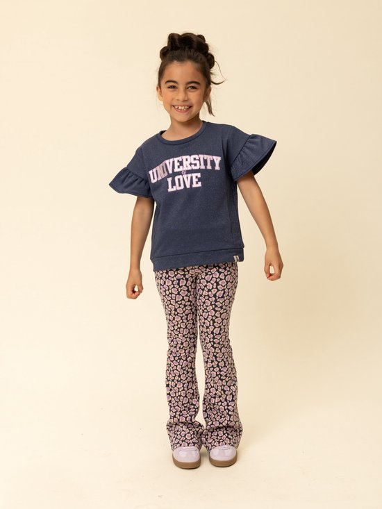 Pantalon Filles LOOXS Little 2601-7616-897 - Taille 134 - Motif lilas - Composition : 90 % Cotton, 8 % polyester, 2 % lycra