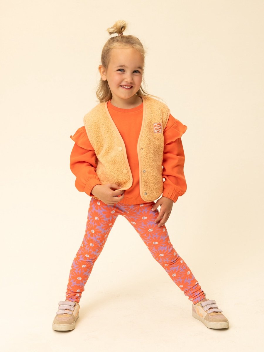 LOOXS Little 2601-7504-985 Meisjes Seizoen > ps26 - Maat 128 - ornaje bloemprint van 97% Cotton 2% Polyester 1%lycra